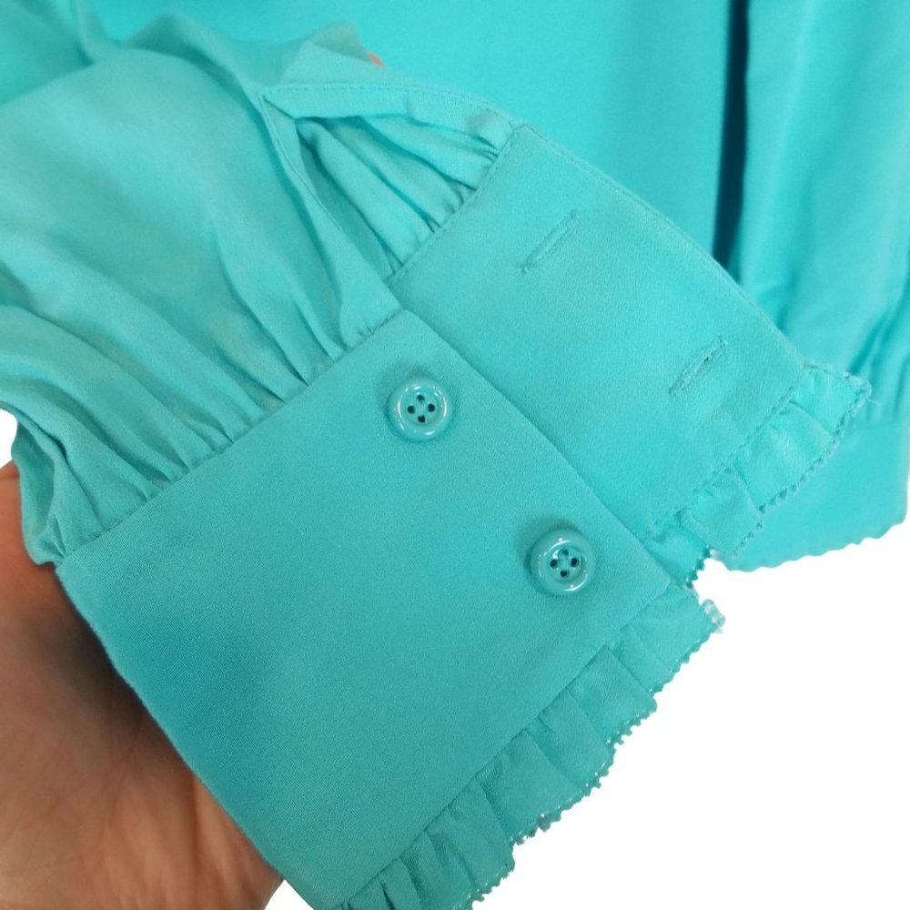 Kate Spade Womens S Green Long Sleeves Keyhole Bac - Picture 4 of 9